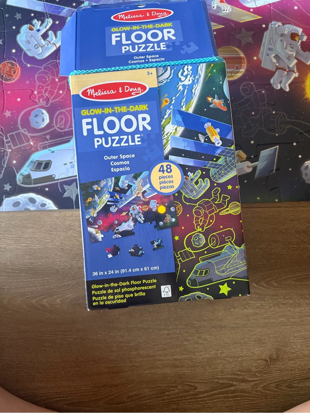 Melissa & doug glow in the dark outer space floor puzzle like new science earth